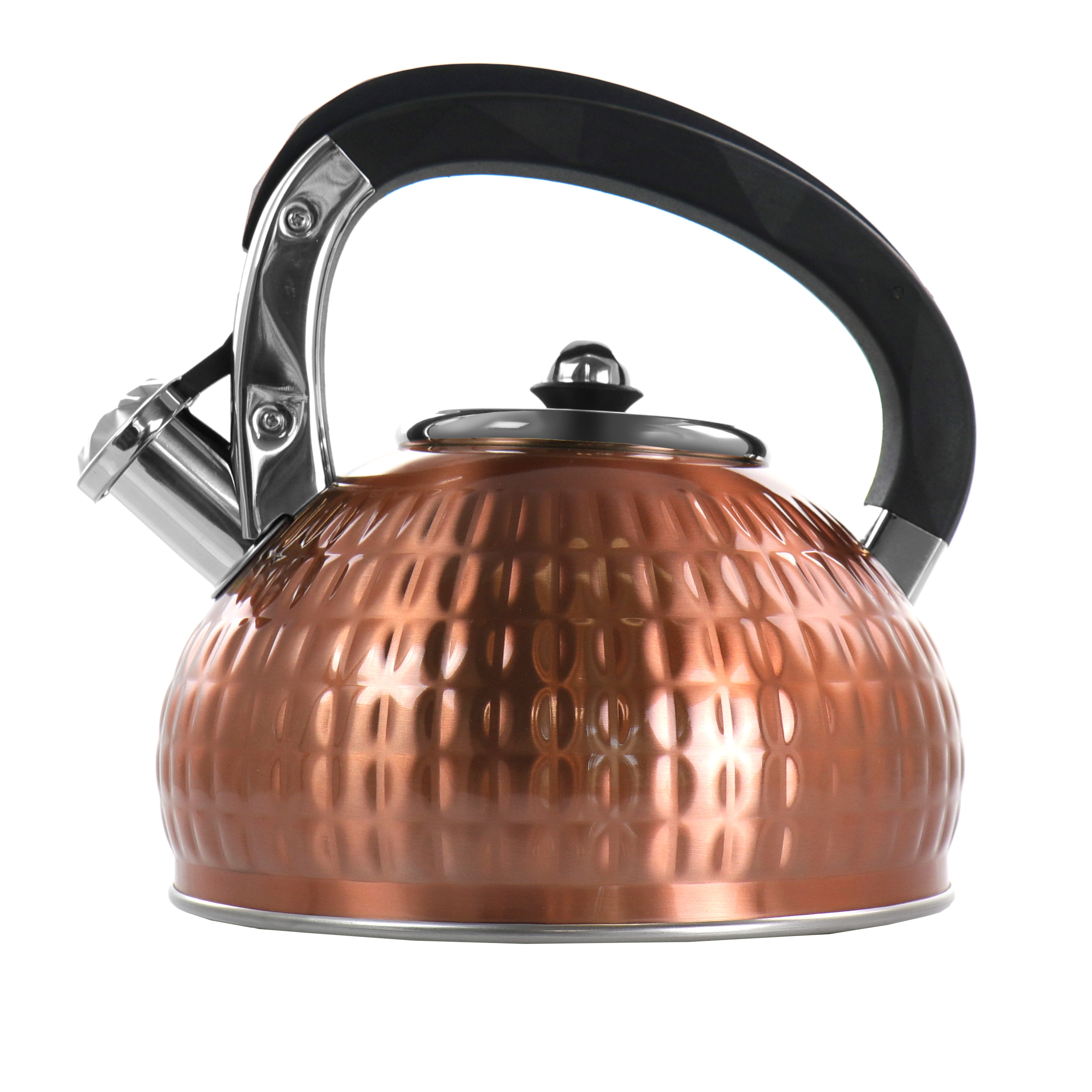 GasSaf 3L Loud Whistling Tea Kettle for Stove Top, Stainless Steel Kettle  with Wood Pattern Handle for Boiling Water Milk or Coffee, Unique Button  Control Kettle Outlet 